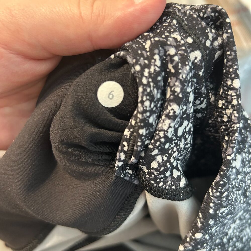 Lululemon Outrun 17" Crop Tights, Speckled B&W 6 *flaw - Picture 8 of 8